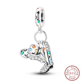 S925 Sterling Silver Princess Golf Hamster Camera Travel Three Piece Set Charms Beads 3mm DIY Fine Jewelry Making - Lootquake