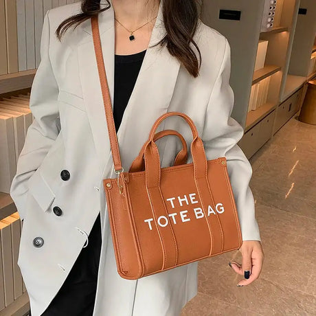 The Tote Bag For Women Crossbody Female Handbag New Solid Words Lette Leisure Large Bag,Luxury Fashion Bag,designer Bag for PU - Lootquake