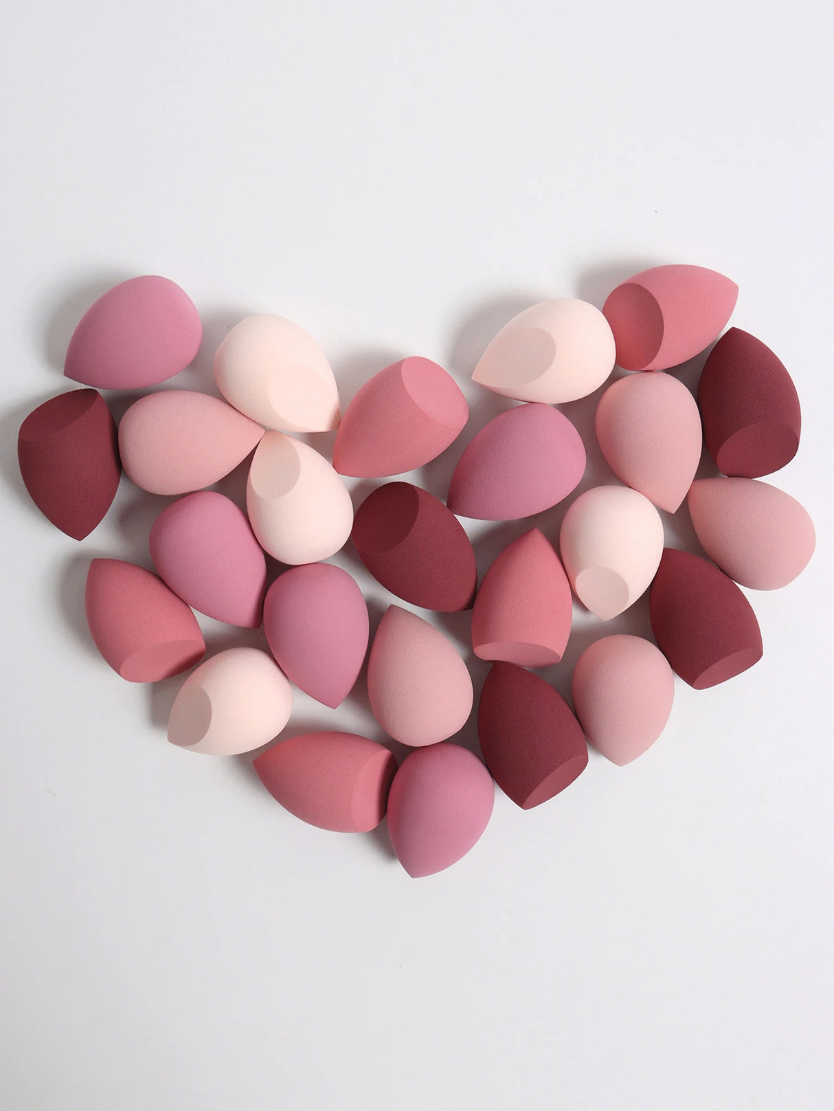 30 Beauty Eggs (Esponjas de Maquillaje) Esponja de Belleza Mixta para Base de Maquillaje, Líquida, en Crema y en Polvo Sin Impurezas, Multicolor C