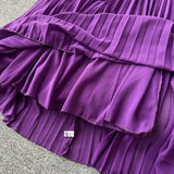 SINGREINY Sexy Halter Pleated Dress Women Summer Hollow Out Cross Lace Up Zipper Design Sleeveless Backless Elegant Long Dress - Lootquake