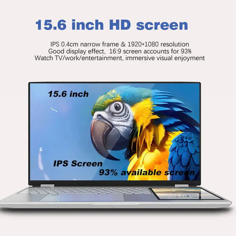 CRELNADER Dual Screen Laptop 7 Inch Touch Screen Metal Case RGB Backlit Fingerprint Unlock Window 11 Ultrathin Laptops Notebook - Lootquake