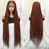 36" 613 Full Lace Knotless Box Braided Wig | Transparent HD Lace | Baby Hair | Synthetic Wig for Black Women