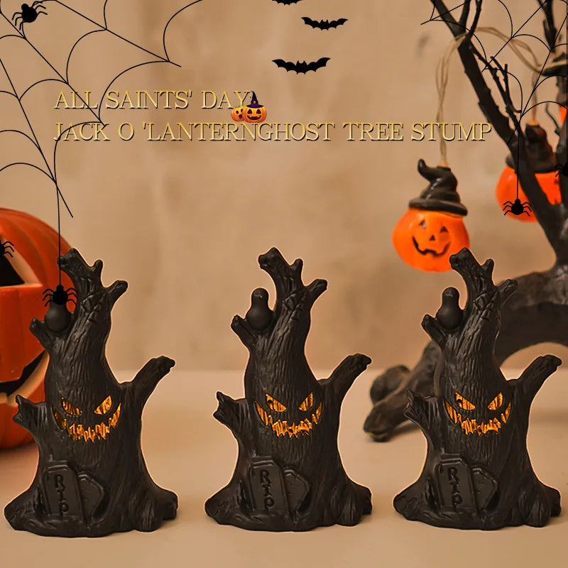 NEW Halloween Decorations, Ghost Tree Stumps, Small Ornaments, Terrifying Ghosts, Bedroom Scene Decorations, Lights