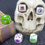Functional Halloween Decor:Demon Sieve Micro Landscape Ornaments Display Funny Face Resin Dice Game/Desk Ornament Monster Dice