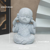 Buddha Stone Statue Little Buddhist Monks Tibetan Buddhism Figurines Zen Garden Ornament Meditation Home Aquarium Decoration