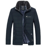 Men's Warm Jacket Winter Coats Fur Collar Windbreaker Cotton Padded Anorak Thick Black Coat Male Casual Fleece Jacket Men - Lootquake