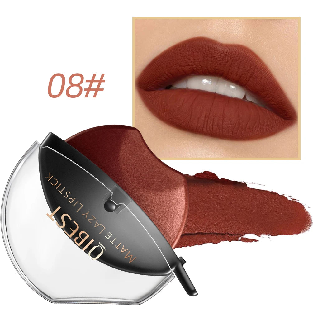 Lip-shaped lipstick seal Sip into makeup lazy blush lipstick Matte makeup effect Moisturizing lip gloss Waterproof non-stick cup