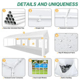 10 x 30 Canopy Tent Heavy Duty, 10x30 Party Tent with Removable Sidewalls & 4 Built-in Sandbags, Wedding Tent UV 50+，Waterproof - Lootquake