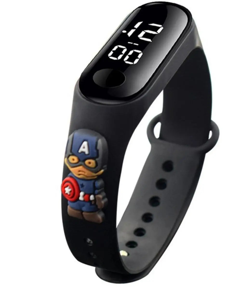 Marvel Spider-Man Children's Cartoon Fashion Watches Stitch Iron Man Electronic Digital LED Display Waterproof Holiday Gift Kids - Lootquake