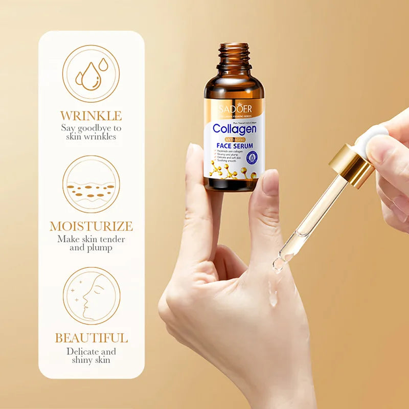 Esencia facial de colágeno para el cuidado de la piel Esencia facial líquida reafirmante, hidratante y nutritiva para el cuidado de la piel