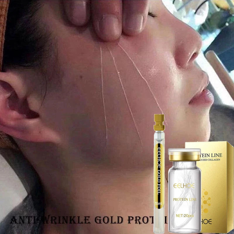 Hilo de colágeno, lifting instantáneo, eliminador de arrugas, suero de proteína soluble, relleno facial absorbible, cuidado de la piel antienvejecimiento. Nuevo.