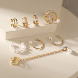 LATS Gold Color Leaves Ear Cuffs, Black Non-Piercing Ear Clip Earrings for Women & Men - Lootquake
