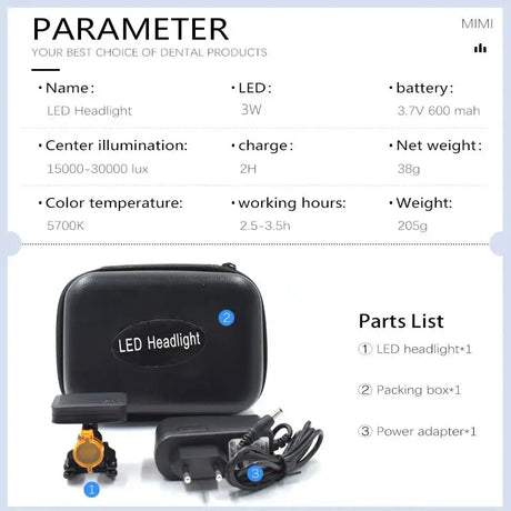 Wireless Dental Headlight Clip-on Headlamp With Optical Filter for Dental Lab Surgical Medical ENT Integrated Headlamp - Lootquake
