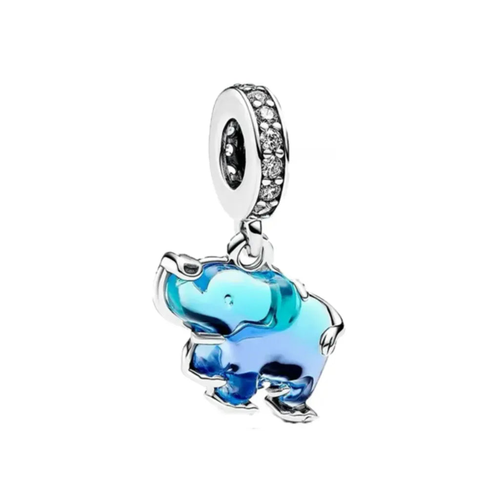 Nuevo dije de rana perezosa de plata 925 con forma de animal, pato, cerdo, oso, compatible con pulsera original, decoración, colgante para mujer, regalo de joyería