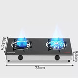 Estufa de gas de escritorio de doble placa de cocción para el hogar, cocina de fuego intenso con doble orificio y gas licuado natural.