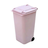 Desktop Trash Can Mini Wheelie Trash Can Storage Bin Desktop Organizer Pen Pencil Cup Creative Garbage Storage Box Waste Bin