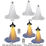 Spooky Ghost Decor Halloween Decorations Scary Standing Ghost Props with LED String Lights Outdoor Garden Yard Lawn Home Decor