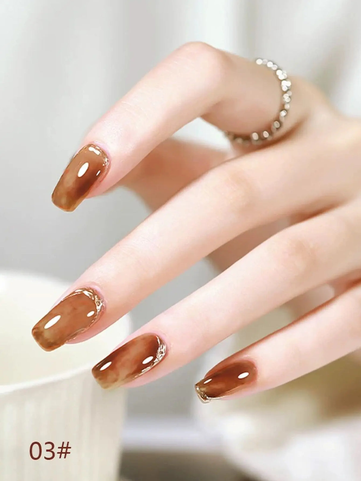 1-12PCS 12ML Ice Clear Amber Gel Nail Polish 2025 Autumn and Winter Popular White Transparent Caramel Color Nail Gel Nail Art