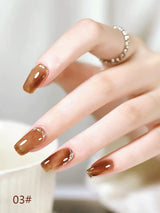 1-12PCS 12ML Ice Clear Amber Gel Nail Polish 2025 Autumn and Winter Popular White Transparent Caramel Color Nail Gel Nail Art