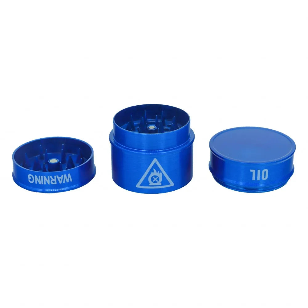 Molinillo manual de hierbas de metal de tres capas con forma de cubo de basura de 40 mm