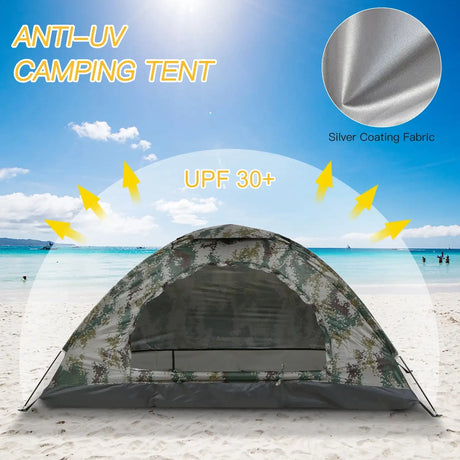 Tomshoo 1/2 Person Ultralight Camping Tent Single Layer Portable Tent Anti-UV Coating UPF 30+ Beach Tent for Outdoor Fishing - Lootquake