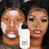 Base de maquillaje líquida de leche de cabra de 50 ml, hidratante, control de grasa, mate, corrector, resistente al agua, para el acné, maquillaje.