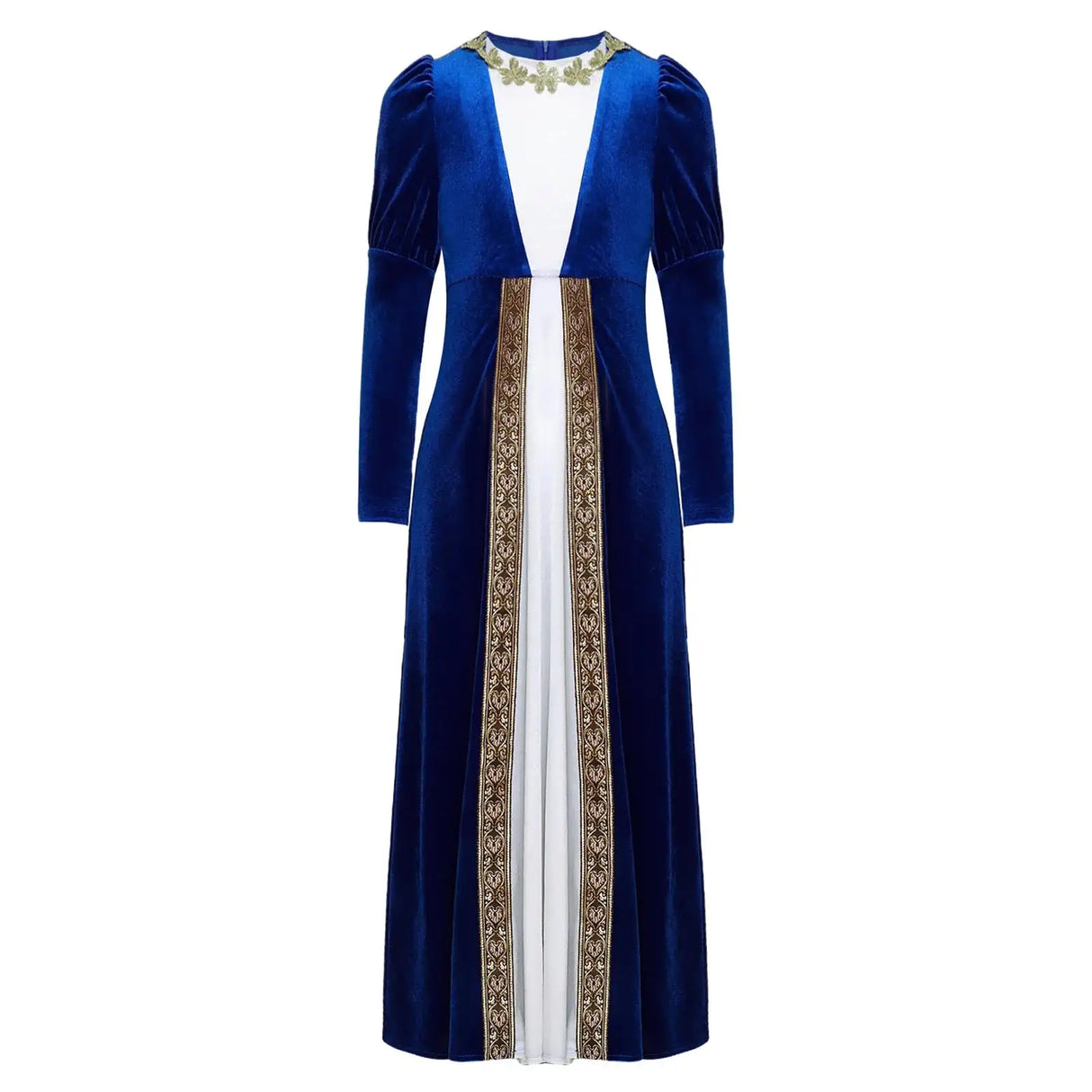 Girls Velvet Medieval Princess Dress Long Sleeve Renaissance Retro Robe Ancient Roman Long Dress for Halloween Carnival Party
