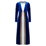 Girls Velvet Medieval Princess Dress Long Sleeve Renaissance Retro Robe Ancient Roman Long Dress for Halloween Carnival Party