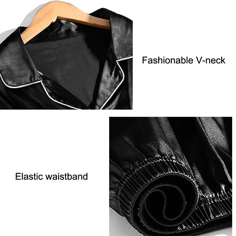 Men Pajama Sets Microfiber Sleepwear For Sleeping Man Shirt Silk Long Sleeve Pyjama Male Home Night Wear Plus Size Loungewear