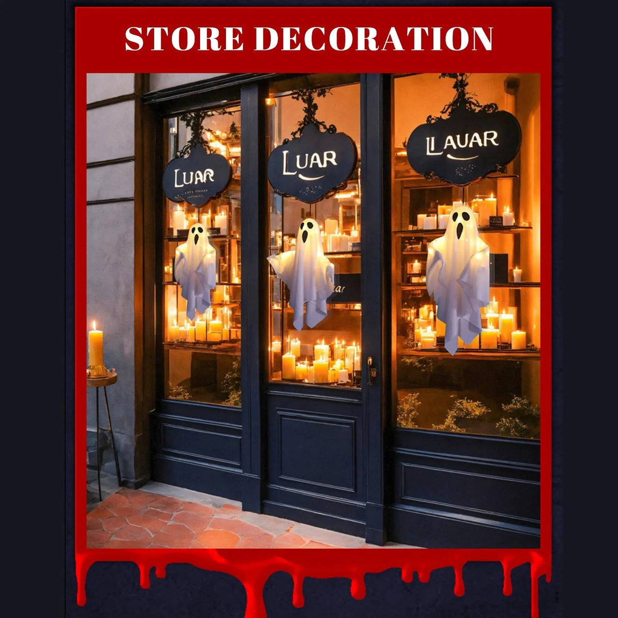 Halloween Terror Led Ghost Pendant Decor Props Home Courtyard Garden Store Haunted House Decorative Pendant