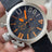 Mens Mechanical Automatic U Black Wristwatch Stainless Steel Rubber White Blue Left Hook Big Boat Watch 50mm - Lootquake