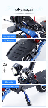 Halo Knight T108Pro - Patinete eléctrico para adultos (60 V, 6000 W, 38,4 Ah, todoterreno, 95 km/h, plegable, potente)
