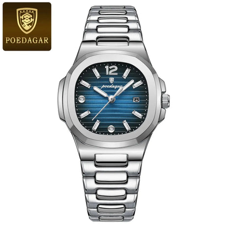 POEDAGAR Luxury Square Watch For Woman Luminous Waterproof Date Ladies Watch Elegant Women's Quartz Watches Simple Female Clock - Lootquake