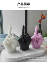 1pc White/Black Creative Candles Middle Finger Shaped Gesture Scented Candles Niche Funny Quirky Gifts Home Decoration Ornaments