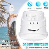 Ducha eléctrica de 2 m, 5400 W, calentador de agua instantáneo sin tanque, 3 temperaturas ajustables, portátil, 110 V/220 V