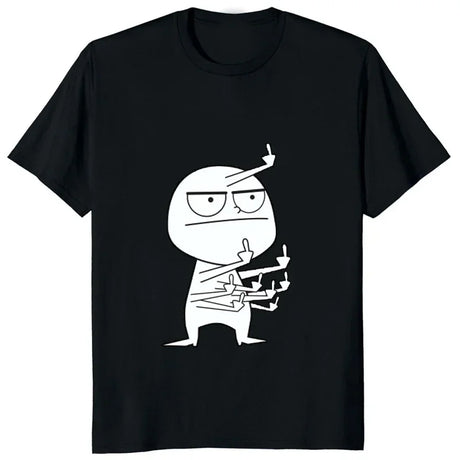 Middle Finger Funny Maniac Printed Man T Shirt Loose Casual Fashion Harajuku Hip Hop T-shirt Hipster Streetwear Comfort Clothing - Lootquake