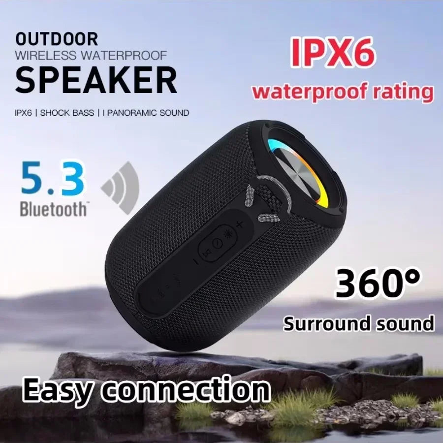 Super Powerful Wireless 5.3 Bluetooth Speaker RGB Light Caixa De Som Enhanced Bass IPX6 Waterproof Subwoofer 3D Stereo Sound Box