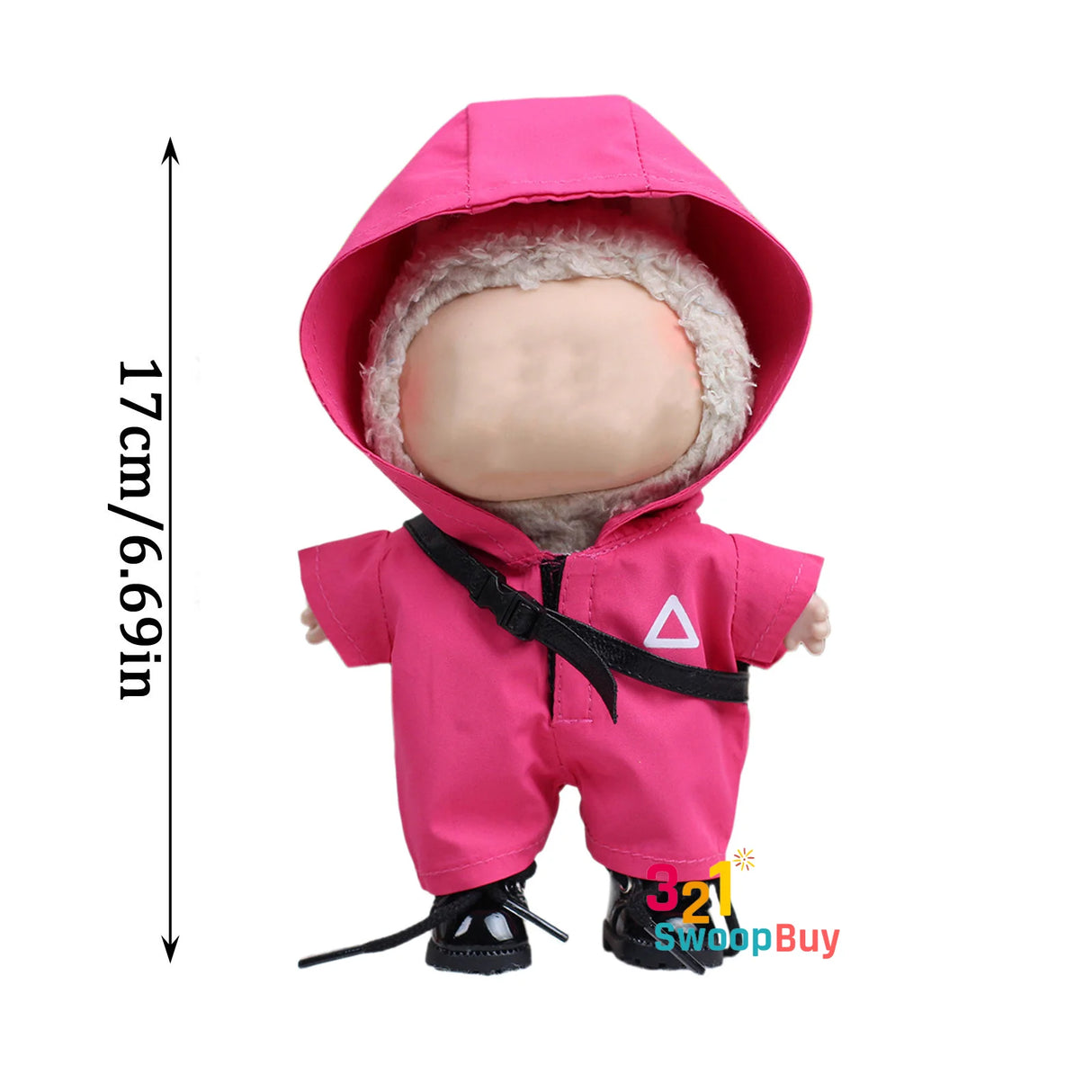 Halloween Vinyl Doll Costume with Adjustable Hat - Spooky Party Dress-Up Clothes for Fashion Dolls & Collectible Accessories