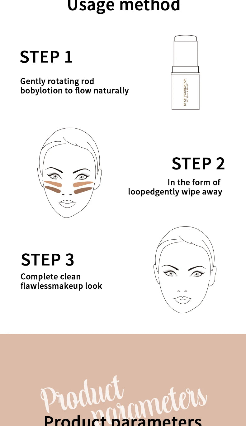 foundation stick-a durable, mixable, natural matte cream formula-no cruel and perfect Valentine's Day gift for women.