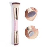MAANGE - Juego de 2 brochas para base de maquillaje, crema líquida, polvos, contorno, pulido, difuminado, corrector, brochas faciales, herramientas de maquillaje cosmético