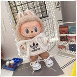 Vêtements de poupée Labubu, ensemble sweat à capuche et pantalon tendance, accessoires pour poupées Labubu Idol V1 V2, peluche universelle de 15/17 cm
