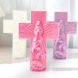 Cross Angel Virgin Mary Jesus Candle Silicone Mold Handmade Greek Mythology Sculpture Plaster Candle Soy Wax Mould Home Decor