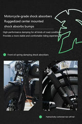 Bicicleta eléctrica de carretera Ebik Black Warrior de 3000 W, 60 V, 45 Ah, para adultos, todoterreno de 20 pulgadas, con neumáticos anchos, 2000 W.
