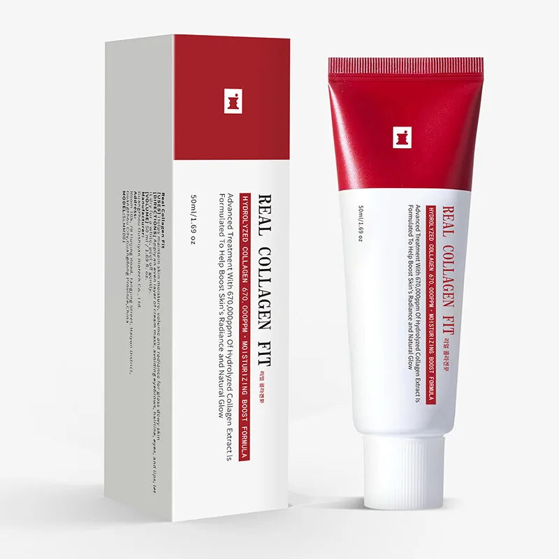 Mascarilla facial desprendible con colágeno Real Collagen Fit, 670 000 ppm de colágeno, elasticidad, hidratación, luminosidad y piel de cristal.