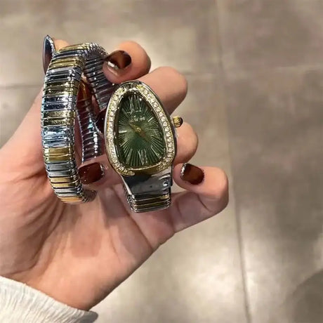 Europe and the United States wind creative shaped lady's watch diamond-encrusted waterproof retro spring watch niche temperament - Lootquake