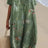Casual Short Sleeved V-neck Big Swing Dress 2024 New Women's Loose Printed Long Dress Female Retro Flower Print Pullover Dresses - Lootquake