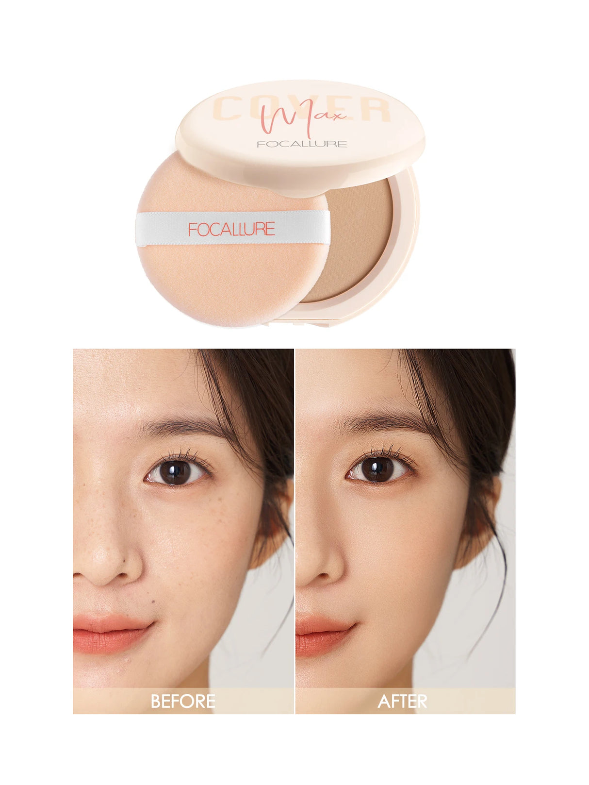 FOCALLURE Wholesale Full Coverage Face Powder Long Lasting Oil control Concealer Foundation For Face Make up Natural Cosmetic