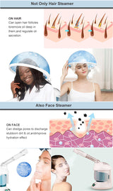 Vaporisateur vapeur pour le visage et les cheveux, humidificateur, brumisateur nano chaud, vaporisateur d'ozone pour le visage, hydratant pour les cheveux, appareil à vapeur pour salon à domicile