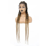 36" Jumbo Knotless Box Braids Wig | Incoo Full Lace Cornrow Wig | Transparent Lace | African Braided Hair