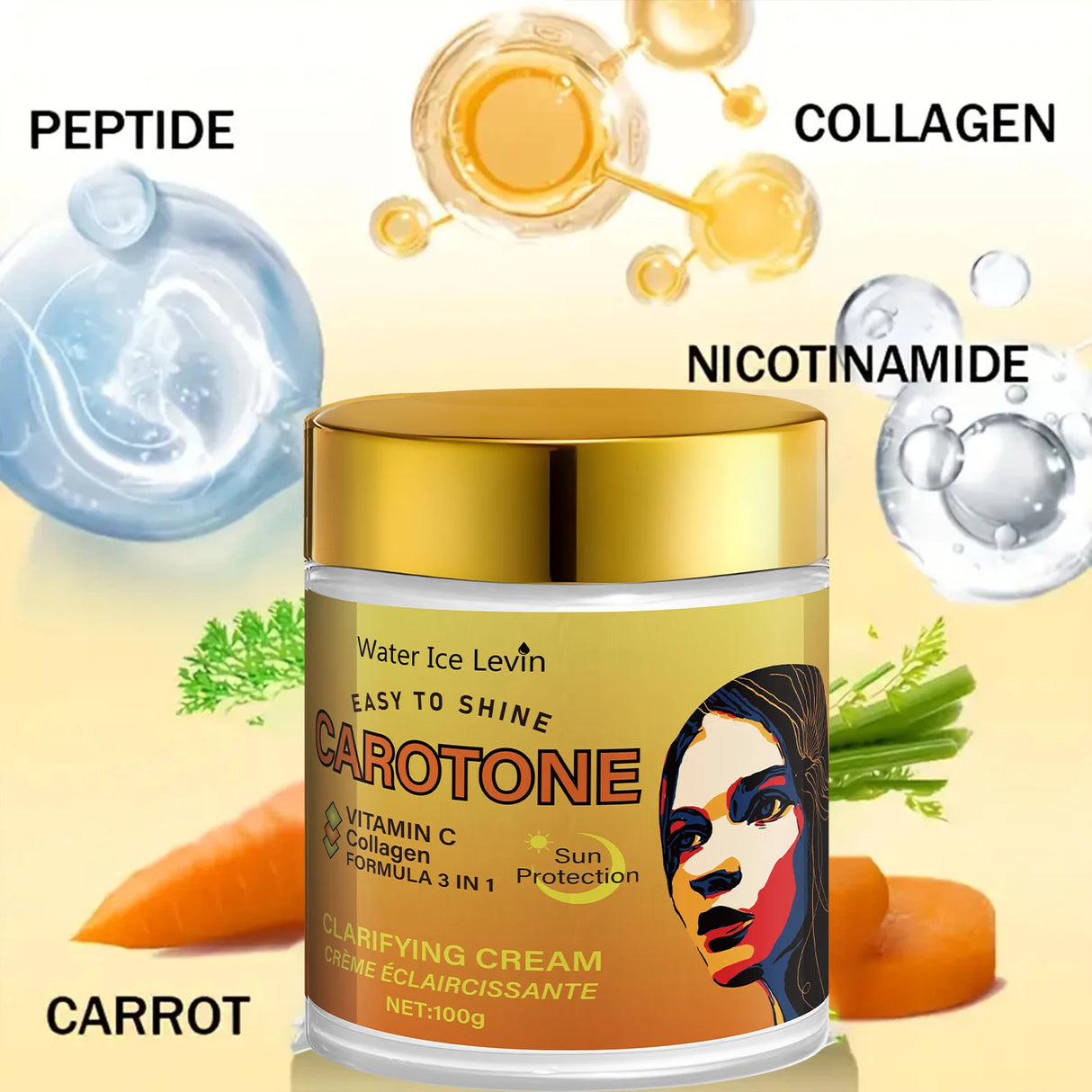 Crema iluminadora con vitamina C - Luminosidad instantánea - Mejora la uniformidad de la piel - Con ácido hialurónico